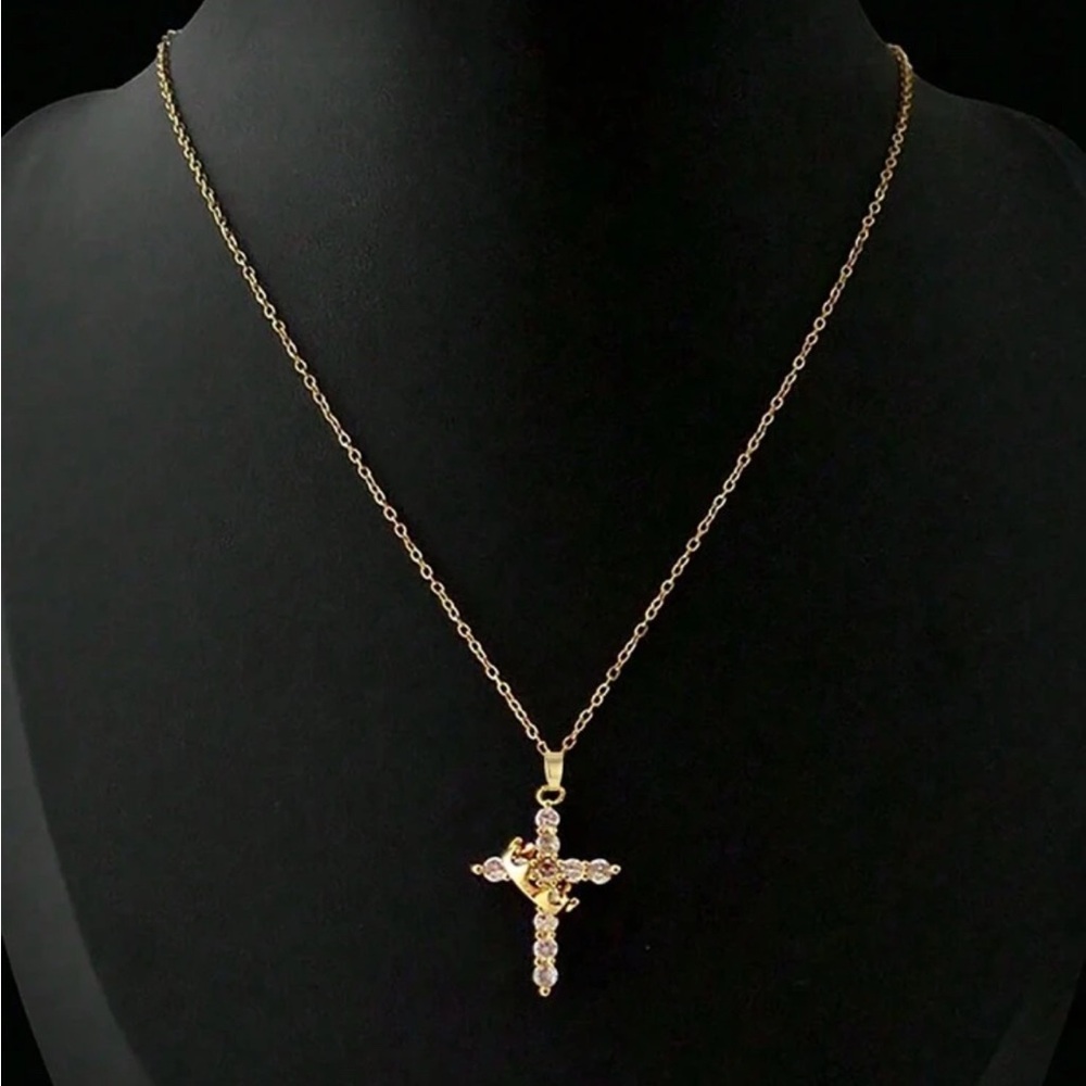 Gold Cross Pendant Necklace